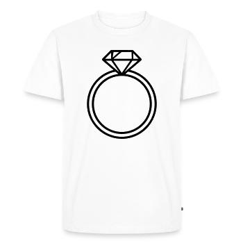 bague de mariage, - T-shirt Premium bio Homme - blanc - Devant - Nico (187cm)