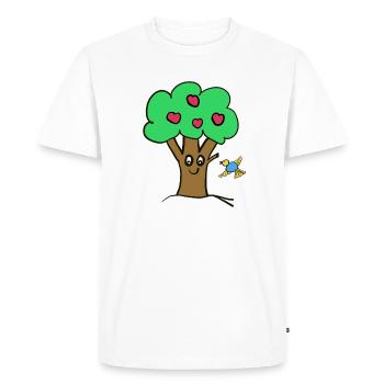 Apple Tree Tree Nature Bird - Men's Premium Organic T-Shirt - white - Front - Nico (187cm)