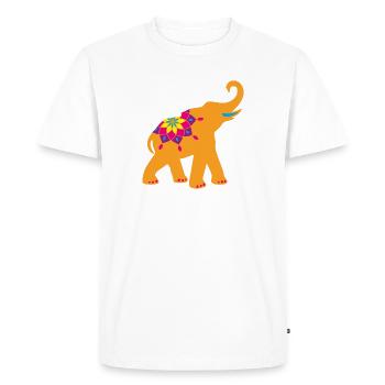 Yoga Elephant India Colorful Animal Love Namaste Decoration - Men's Premium Organic T-Shirt - white - Front - Nico (187cm)