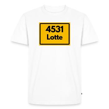 ANCIEN CODE POSTAL RETRO 4531 LOTTE HEIMATSTOLZ - T-shirt Premium bio Homme - blanc - Devant - Nico (187cm)