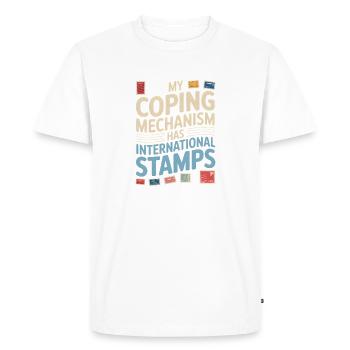 Aide pour les timbres | Après le passage - T-shirt Premium bio Homme - blanc - Devant - Nico (187cm)