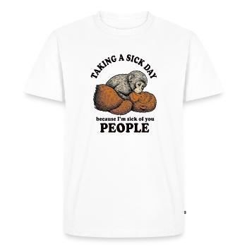 Taking a sick day Baby Monkey Punch - Men's Premium Organic T-Shirt - white - Front - Nico (187cm)