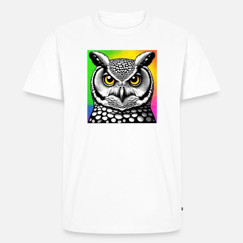 Eule - Männer Premium Bio T-Shirt - Weiß