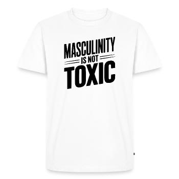 La masculinité n’est pas toxique - T-shirt Premium bio Homme - blanc - Devant - Nico (187cm)