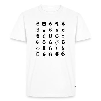 Typographie : mosaïque à 6 chiffres - T-shirt Premium bio Homme - blanc - Devant - Nico (187cm)