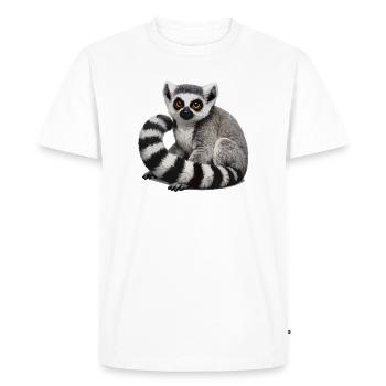 Illustration du lémurien à queue annelée - T-shirt Premium bio Homme - blanc - Devant - Nico (187cm)