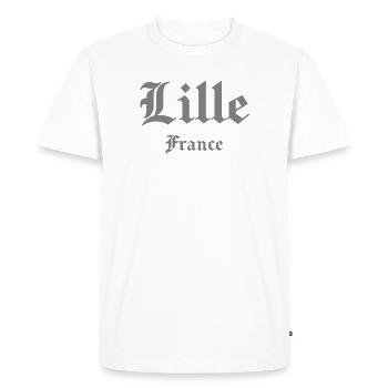 Lille France Gothique - T-shirt Premium bio Homme - blanc - Devant - Nico (187cm)