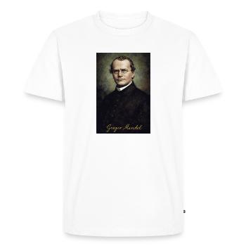 Gregor Mendel – Genetics Portrait Vintage - Men's Premium Organic T-Shirt - white - Front - Nico (187cm)