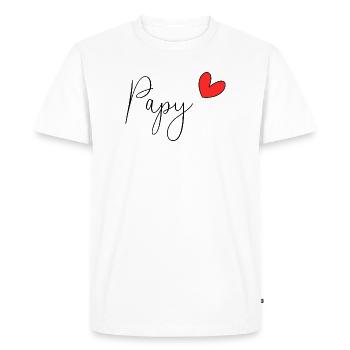PAPY. PAPA. FÊTE DES PÈRES. BONNE FÊTE PAPY. FÊTE - T-shirt Premium bio Homme - blanc - Devant - Nico (187cm)