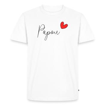PAPOU. PAPA. FÊTE DES PÈRES. BONNE FÊTE PAPA - T-shirt Premium bio Homme - blanc - Devant - Nico (187cm)