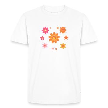 Colorful Flower Orbital Pattern - Men's Premium Organic T-Shirt - white - Front - Nico (187cm)