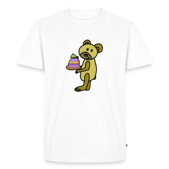 Enfant gâteau Ours en peluche Ours muffin - T-shirt Premium bio Homme - blanc - Devant - Nico (187cm)