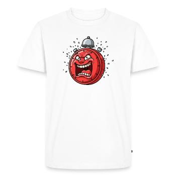Angry Alarm Clock Cartoon - Men's Premium Organic T-Shirt - white - Front - Nico (187cm)