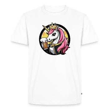 Bière licorne drôle - T-shirt Premium bio Homme - blanc - Devant - Nico (187cm)