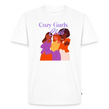 Cozy Girls Club Warm Aesthetic Girl Power - Men's Premium Organic T-Shirt - white - Front - Nico (187cm)