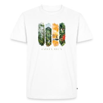 Voyage de vacances au Costa Rica – Thème de la jungle et de la nature - T-shirt Premium bio Homme - blanc - Devant - Nico (187cm)