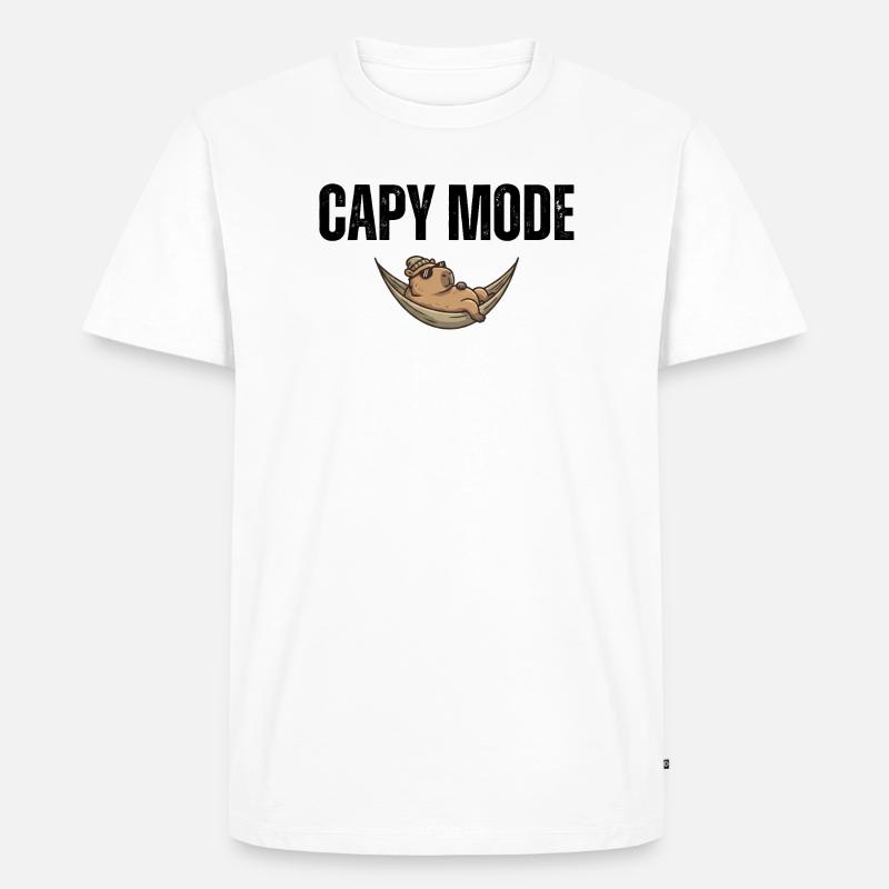 Capy Mode: Hängematten-Chill - Männer Premium Bio T-Shirt - Weiß