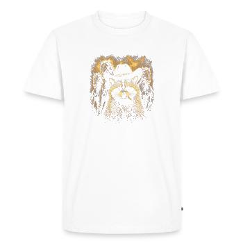 Raccoon in a Western hat - Men's Premium Organic T-Shirt - white - Front - Nico (187cm)
