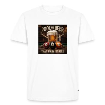 Bière de billard 8-ball drôle, c’est pour ça que je suis là - T-shirt Premium bio Homme - blanc - Devant - Nico (187cm)