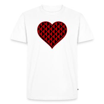 Heart with red triangle shapes - Men's Premium Organic T-Shirt - white - Front - Nico (187cm)