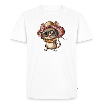 Sombrero drôle de Mouse Comic - T-shirt Premium bio Homme - blanc - Devant - Nico (187cm)