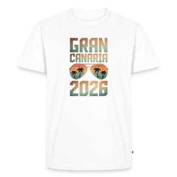 Grande Canarie 2026 - T-shirt Premium bio Homme - blanc - Devant - Nico (187cm)