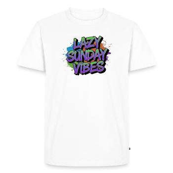 Lazy Sunday Vibes Graffiti - Men's Premium Organic T-Shirt - white - Front - Nico (187cm)