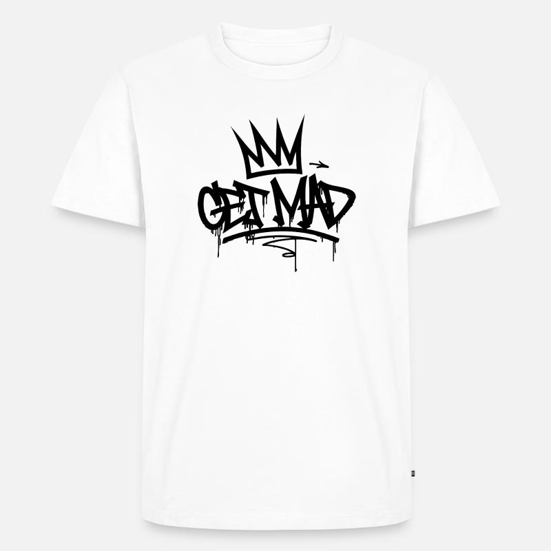 Gamma Crown Graffiti-Logo Werde wütend - Männer Premium Bio T-Shirt - Weiß