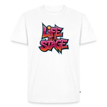 La vie est un graffiti de scène - T-shirt Premium bio Homme - blanc - Devant - Nico (187cm)