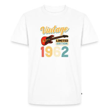 Art vintage 1962 Guitare électrique édition limitée - T-shirt Premium bio Homme - blanc - Devant - Nico (187cm)