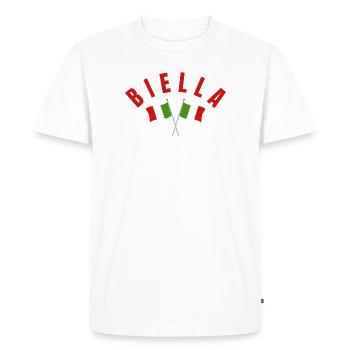 Drapeaux italiens de Biella - T-shirt Premium bio Homme - blanc - Devant - Nico (187cm)