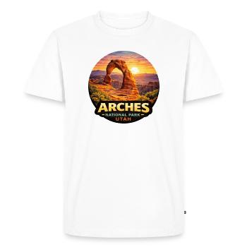 Parc national des Arches, Utah Delicate Arch - T-shirt Premium bio Homme - blanc - Devant - Nico (187cm)