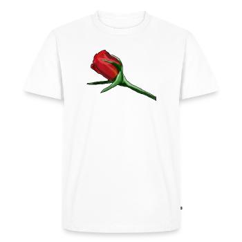 Red Rose on Black Painterly - Men's Premium Organic T-Shirt - white - Front - Nico (187cm)