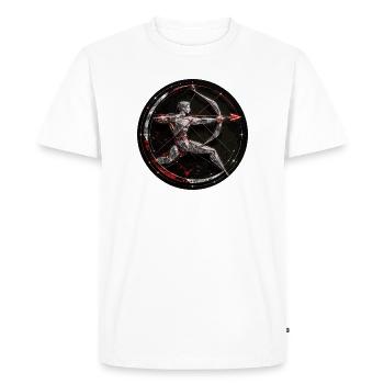 Geometric archer in circle - Men's Premium Organic T-Shirt - white - Front - Nico (187cm)