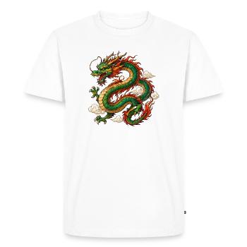 Mythe de la Chine du Dragon - T-shirt Premium bio Homme - blanc - Devant - Nico (187cm)