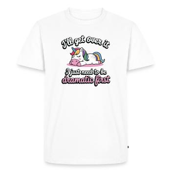 Sleeping Unicorn Drama Saying Dramatic - Men's Premium Organic T-Shirt - white - Front - Nico (187cm)