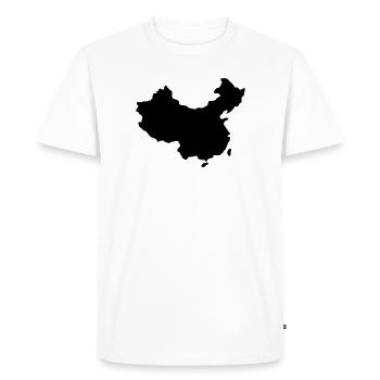 Carte de la Chine - T-shirt Premium bio Homme - blanc - Devant - Nico (187cm)