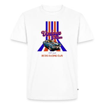 Club de course rétro Vintage Dream - T-shirt Premium bio Homme - blanc - Devant - Nico (187cm)