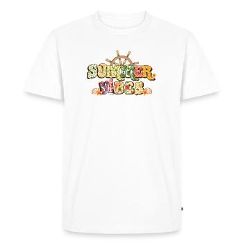Ambiance estivale - T-shirt Premium bio Homme - blanc - Devant - Nico (187cm)