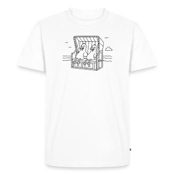 Chaise de plage des mouettes drôles - T-shirt Premium bio Homme - blanc - Devant - Nico (187cm)