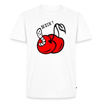 Cherries with worm - Men's Premium Organic T-Shirt - white - Front - Nico (187cm)