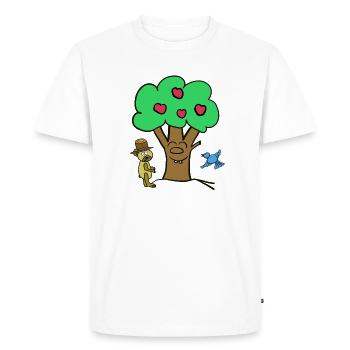 Pommier Arbre Ours en peluche Enfant d’été - T-shirt Premium bio Homme - blanc - Devant - Nico (187cm)