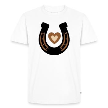 Cœur de fer à cheval Chance équestre - T-shirt Premium bio Homme - blanc - Devant - Nico (187cm)