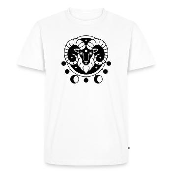 Signe du zodiaque Bélier - T-shirt Premium bio Homme - blanc - Devant - Nico (187cm)