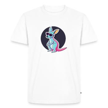Kangourou pastel hipster lunettes - T-shirt Premium bio Homme - blanc - Devant - Nico (187cm)