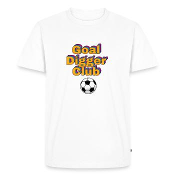 Goal Digger Club Soccer Football  - Men's Premium Organic T-Shirt - white - Front - Nico (187cm)