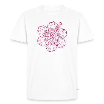 Cadeau de Noël de fleurs d’hibiscus hawaïen, fleurs d’hibiscus - T-shirt Premium bio Homme - blanc - Devant - Nico (187cm)