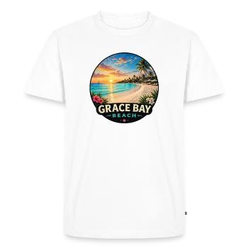 Vacances de vacances dans les Caraïbes à Grace Bay Beach Coucher de soleil - T-shirt Premium bio Homme - blanc - Devant - Nico (187cm)