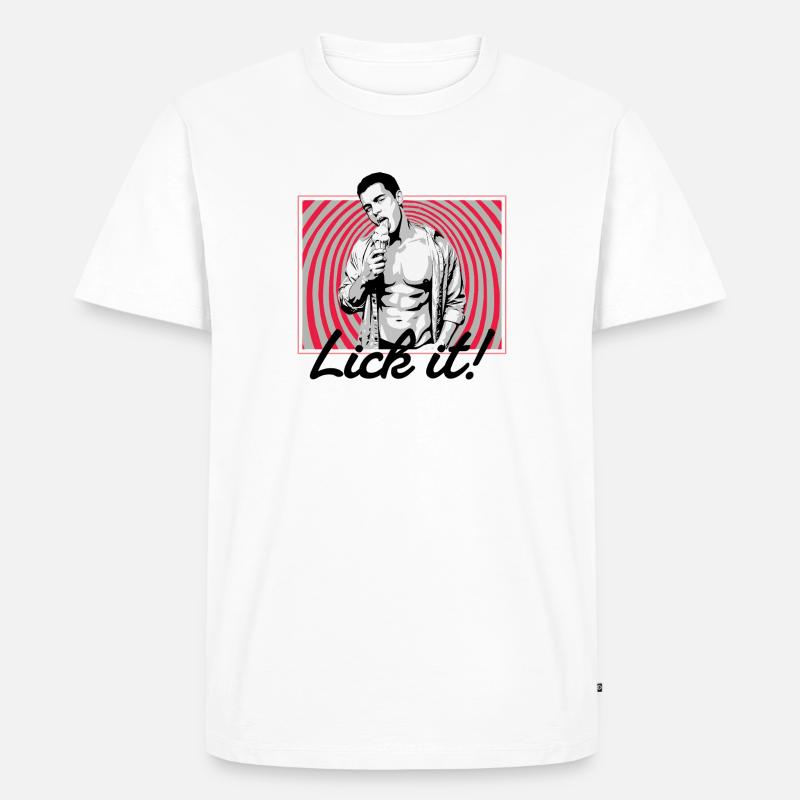 Retro Pop Art: Eiscreme Pose - Männer Premium Bio T-Shirt - Weiß