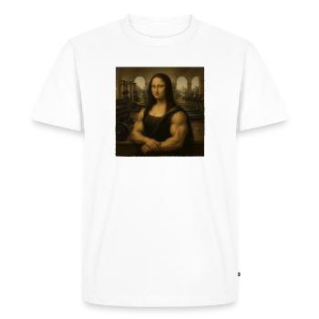 Mona Lifta Leonardo da Vinci Fun Weightlifting - Men's Premium Organic T-Shirt - white - Front - Nico (187cm)